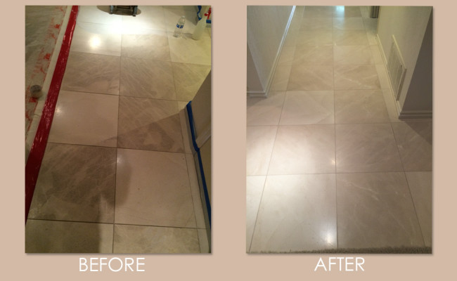 Limestone Floor Before and After