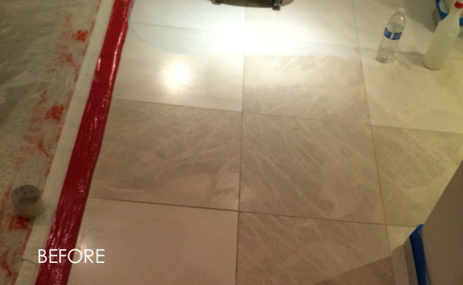 Limestone Floor Before and After