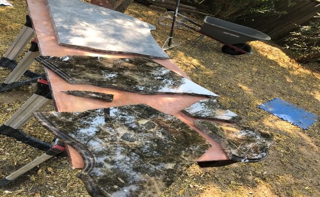 Broken antique marble dresser top