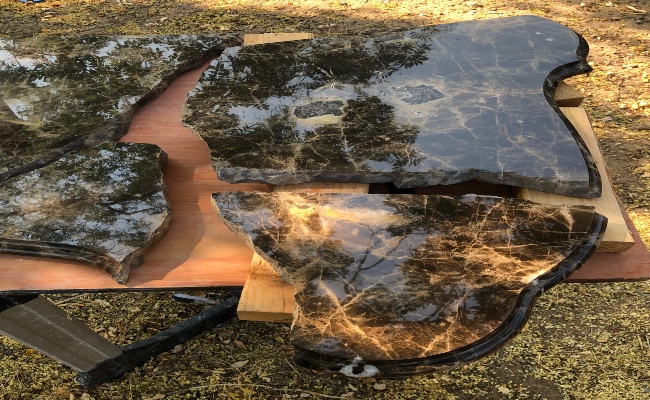 Broken marble furniture top